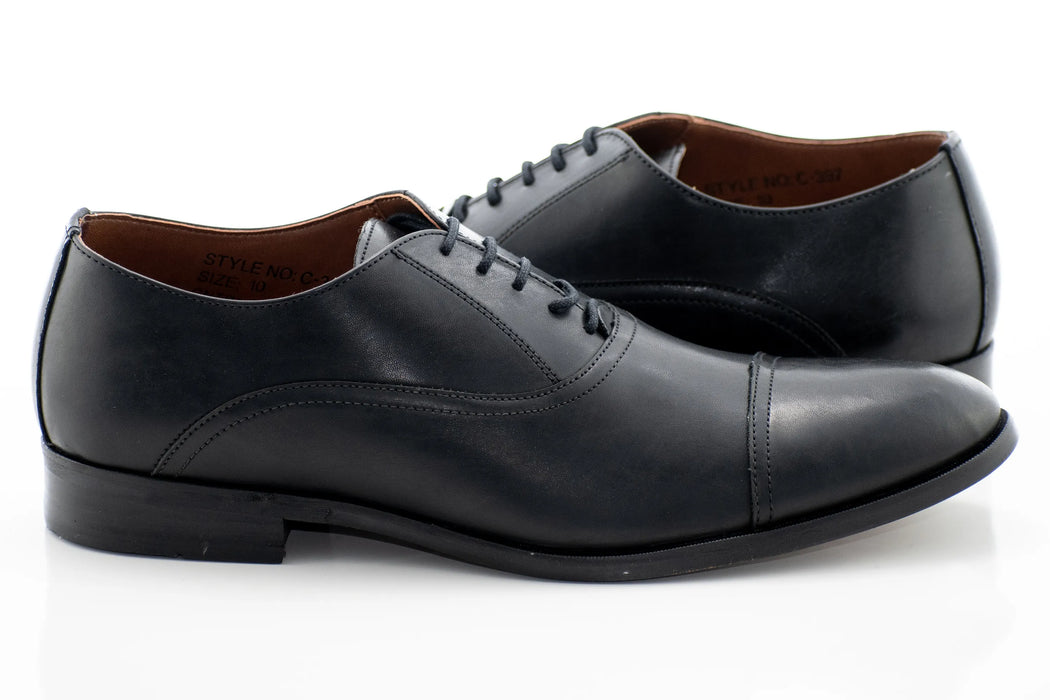 Black Cap Toe Oxford Lace-Up