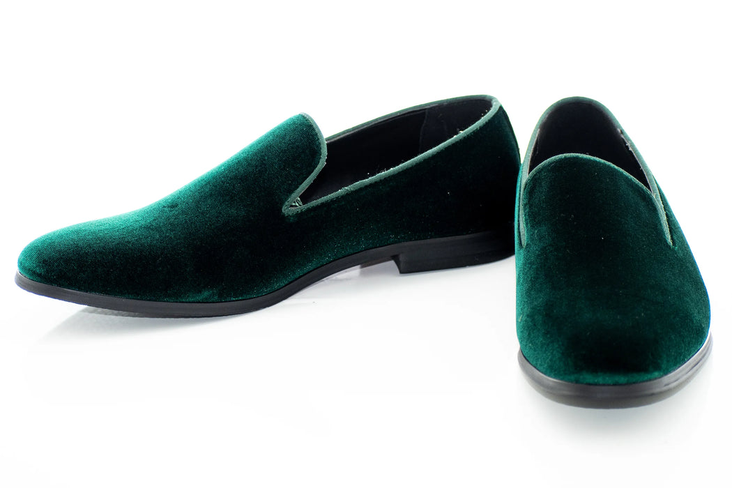 Emerald Velvet Slip-On Smoking Loafer