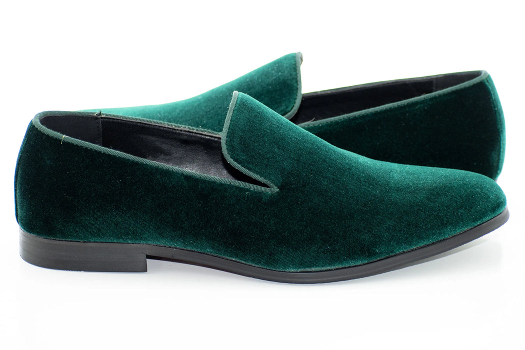 Emerald Velvet Slip-On Smoking Loafer