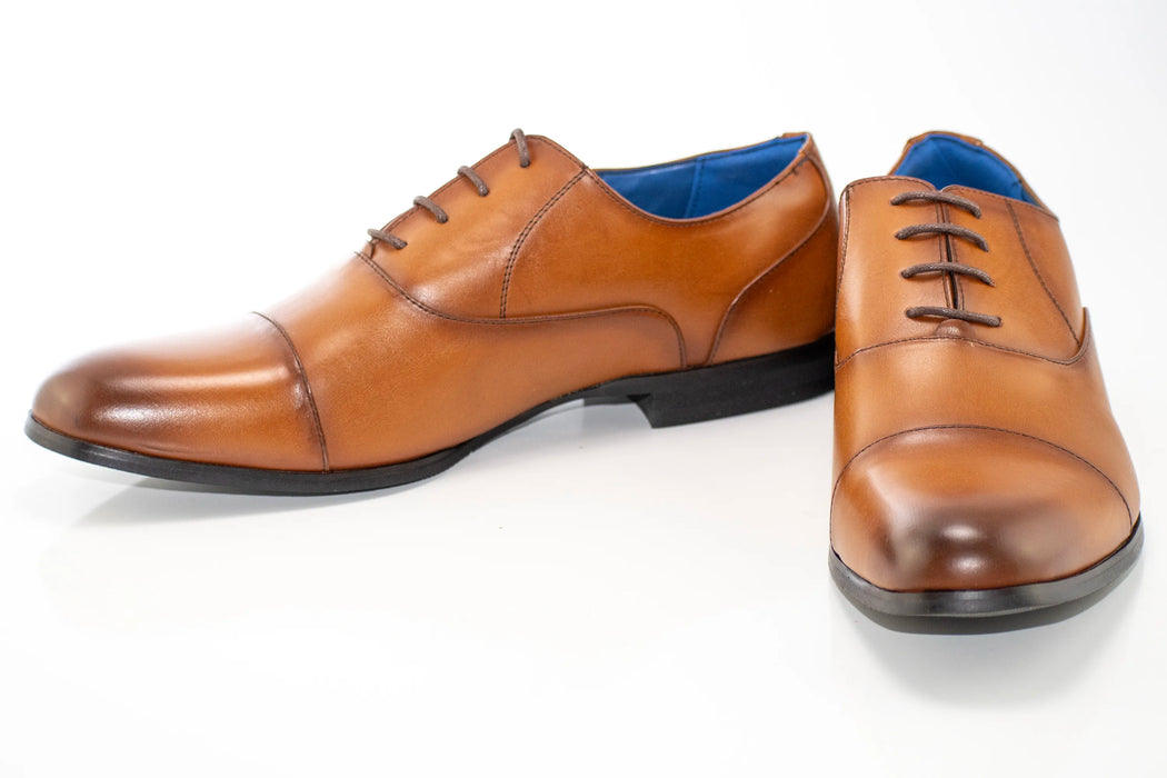 Cognac Oxford Cap-Toe Dress Shoes