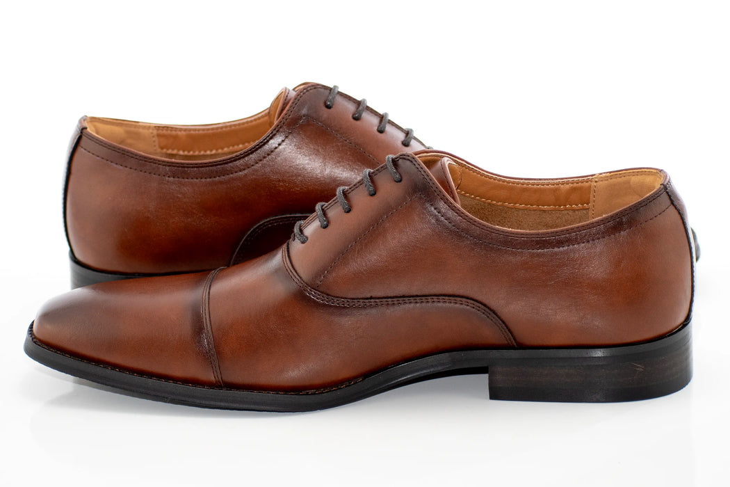 Men's Brown Cap-Toe Oxford Dress Shoe