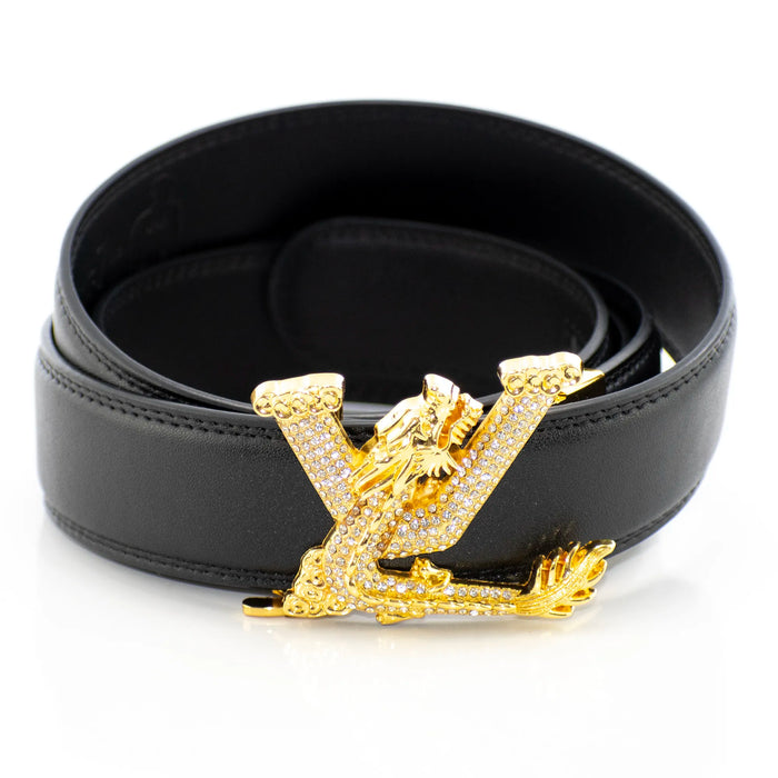 Gold Jewel Encrusted Dragon XL Belt Buckle