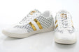 White And Golden Striped Designer Shoes Dress Sneakers