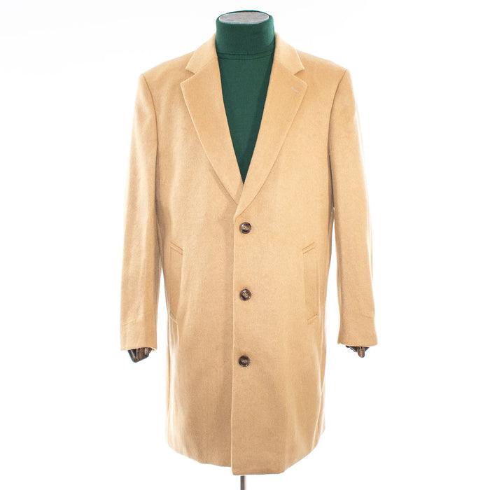 Camel 38-Inch Tailored-Fit Wool Top Coat