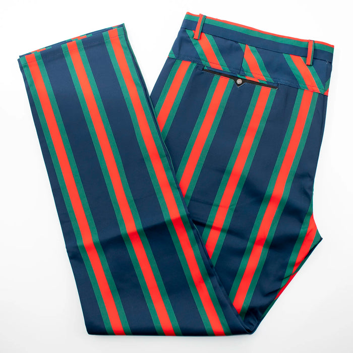 Navy Sandwich-Striped Designer Dress Pants