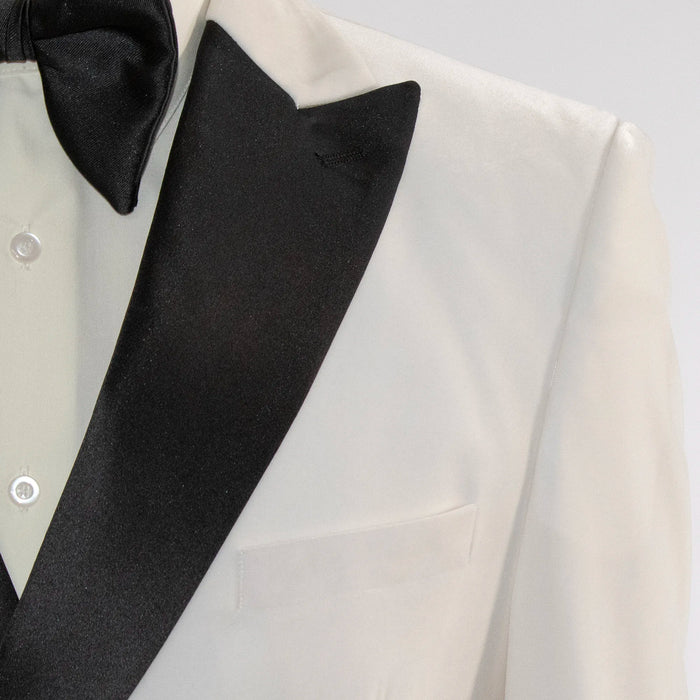 Off-White Velvet Double-Breasted 2-Piece Slim-Fit Tuxedo Jacket