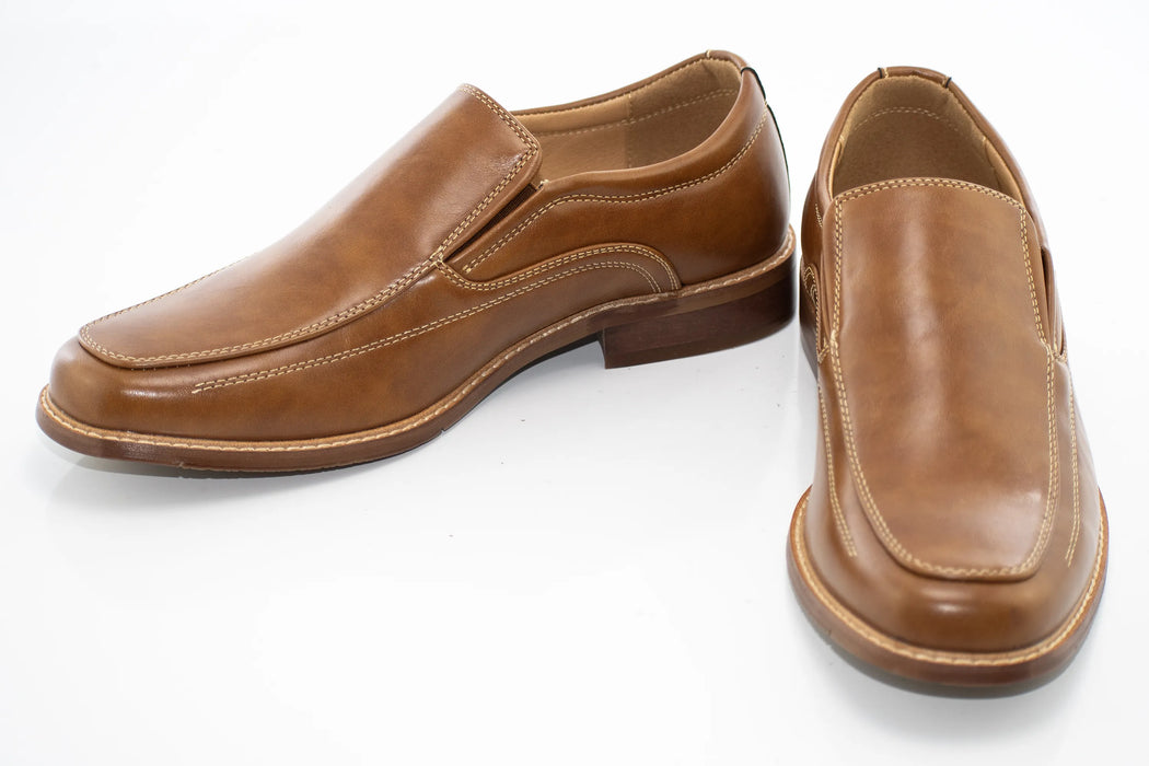 Cognac Square-Toed Dress Loafer