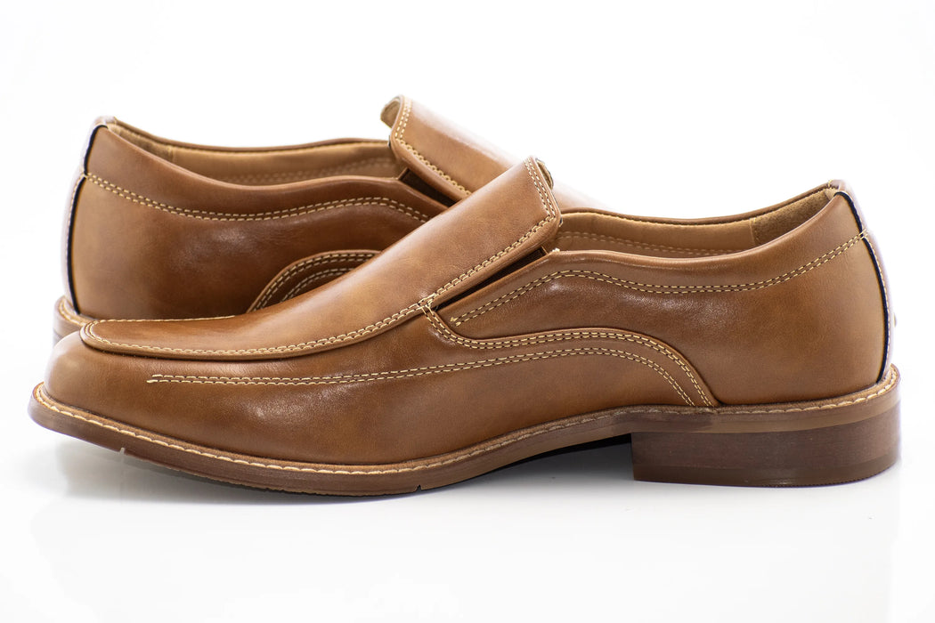 Cognac Square-Toed Dress Loafer