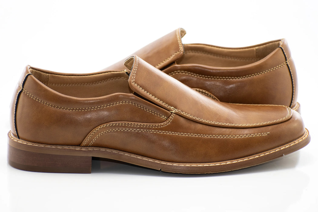 Cognac Square-Toed Dress Loafer