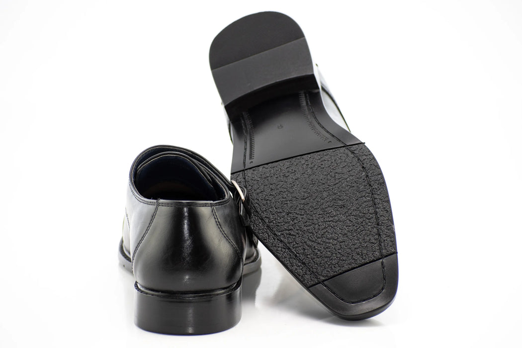 Black Double Monk Strap Dress Shoe