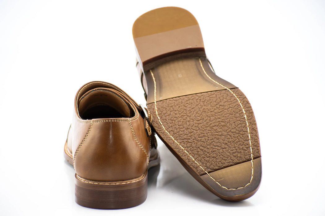 Cognac Double Monk Strap Dress Shoe