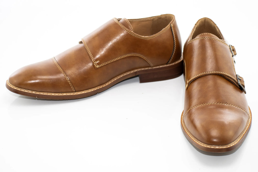 Cognac Double Monk Strap Dress Shoe