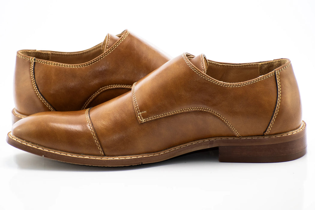 Cognac Double Monk Strap Dress Shoe