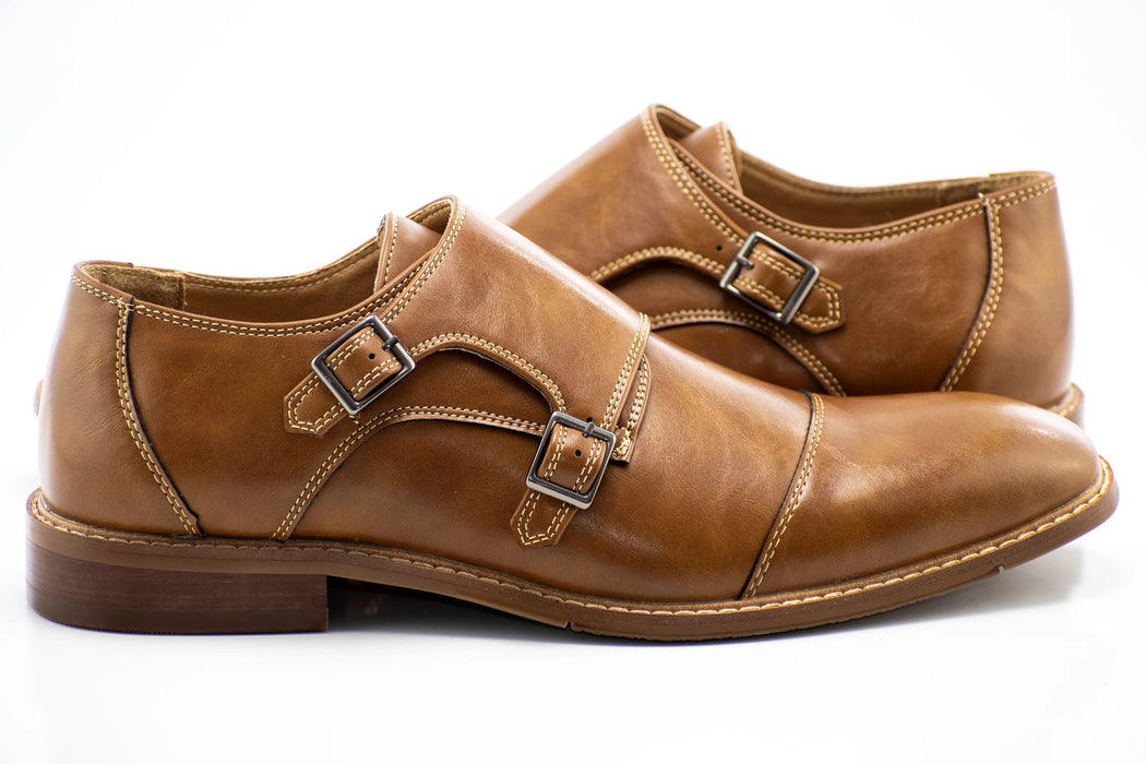 Cognac Double Monk Strap Dress Shoe