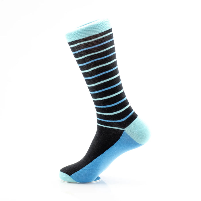 Aqua Blue Striped Socks