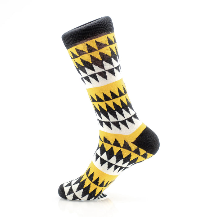 Black and Yellow Wedge Triangle Socks