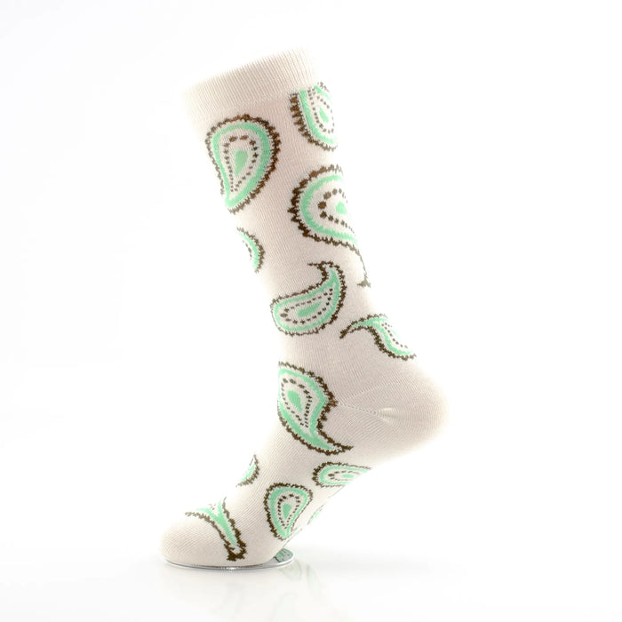 Green Paisley Patterned Socks