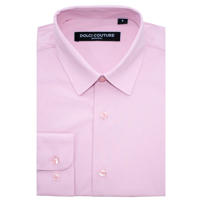 Light Pink Stretch Kids Dress Shirt