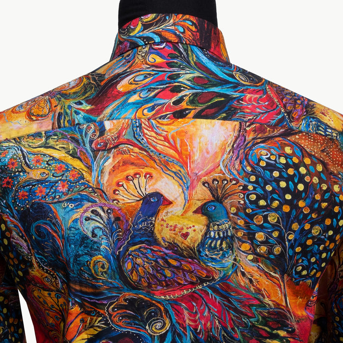 Multicolor Peacock Slim-Fit Fashion Shirt