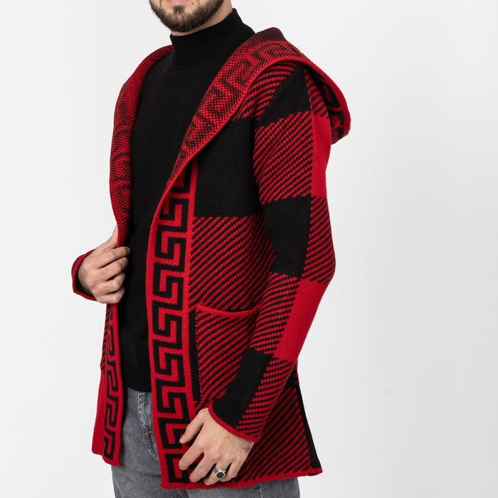 Red Grecian Regular-Fit Cardigan