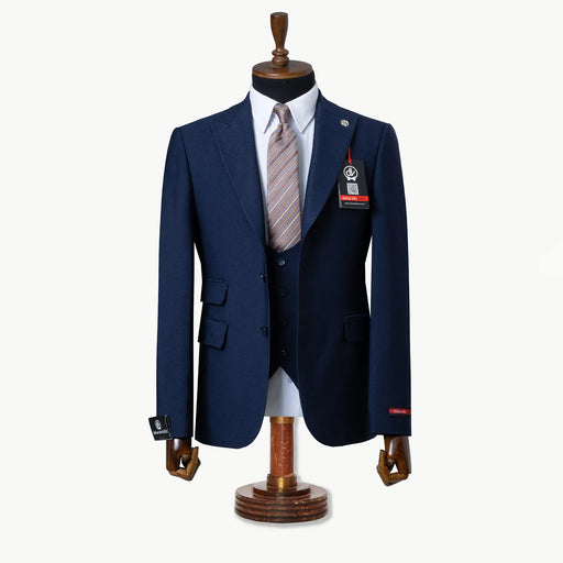 Calvin | Navy Blue 3-Piece Tailored-Fit Suit