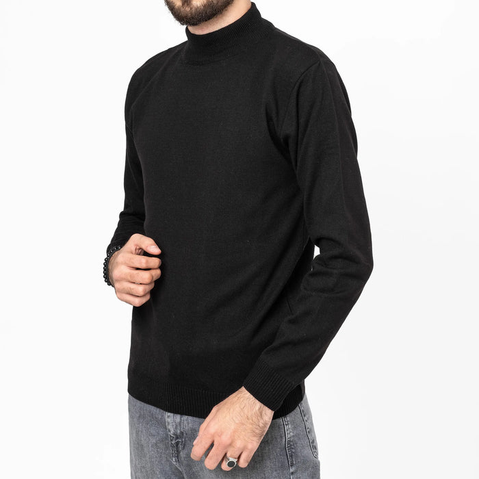 Black Long Sleeve Mock Turtleneck