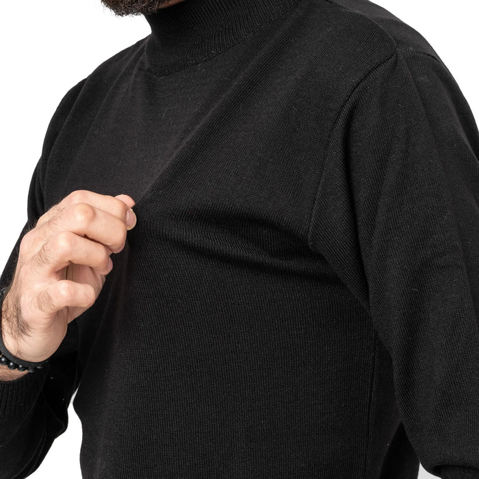 Black Long Sleeve Mock Turtleneck