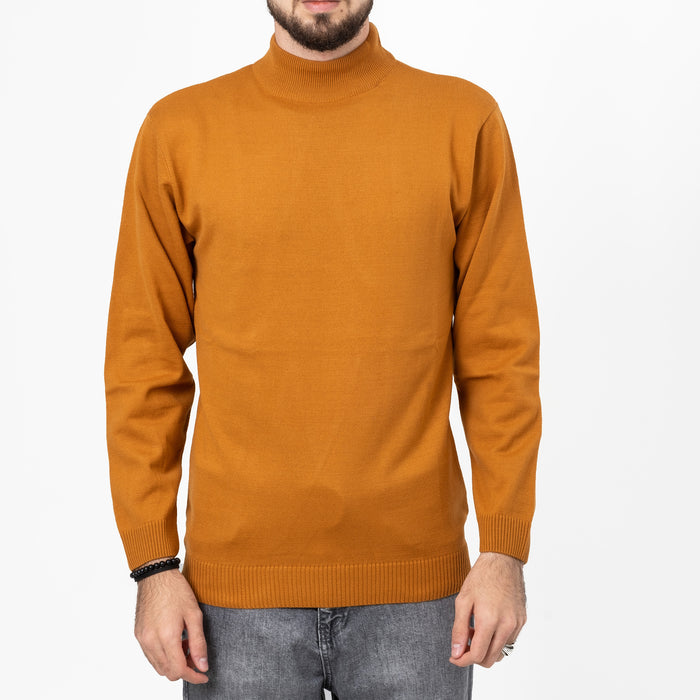 Camel Long Sleeve Mock Turtleneck