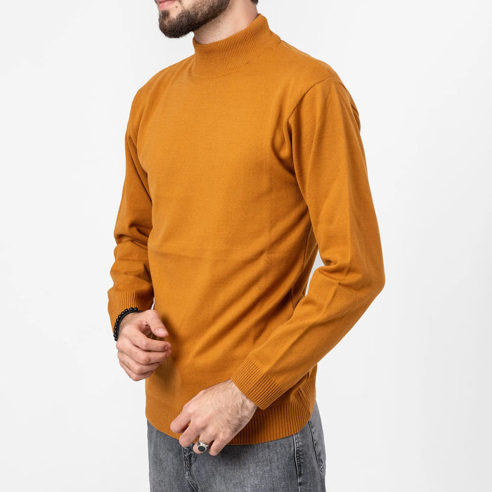 Camel Long Sleeve Mock Turtleneck