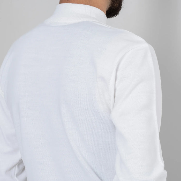 White Long Sleeve Mock Turtleneck