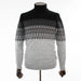 Men's Black and Gray Winter Knitted Turtleneck