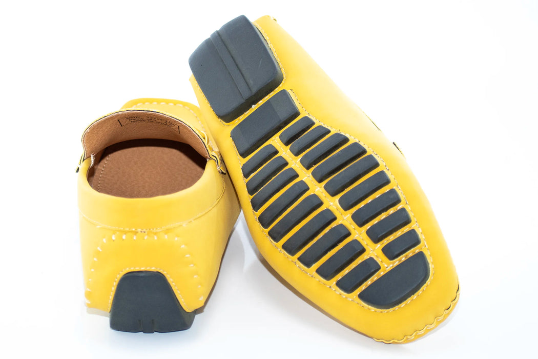 Yellow Ultrasuede Driving Loafer with Matching Snaffle-Bit
