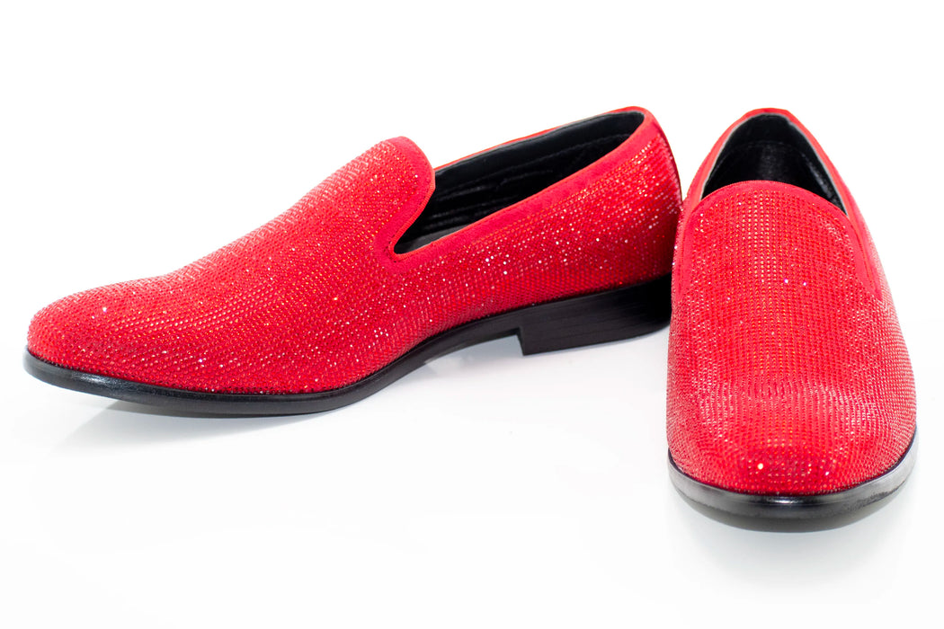 Men's Red Rhinestone Dress Loafer
