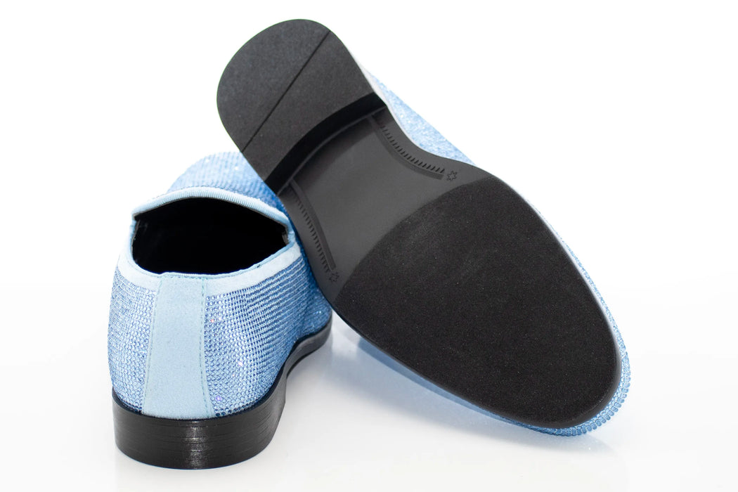 Men's Sky Blue Rhinestone Loafer