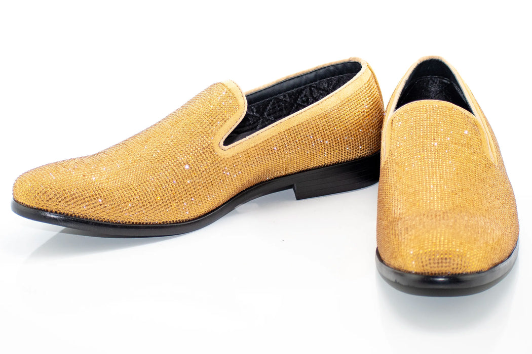 Men's Gold Rhinestone Dress Loafer