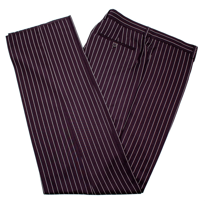 Eggplant Pinstriped 3-Piece Modern-Fit Suit