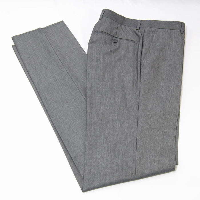 Solid Gray Euro Slim-Fit Pants