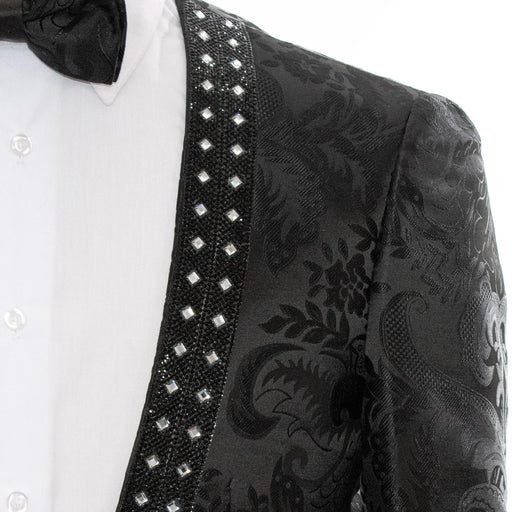 Black Jacquard With Gold Details 2-Piece Slim-Fit Tuxedo