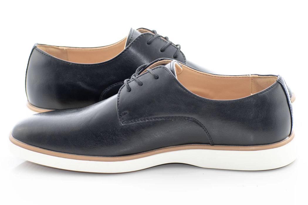 Black Hybrid Plain-Toe Derby