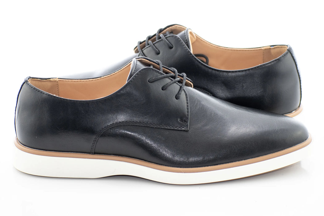 Black Hybrid Plain-Toe Derby