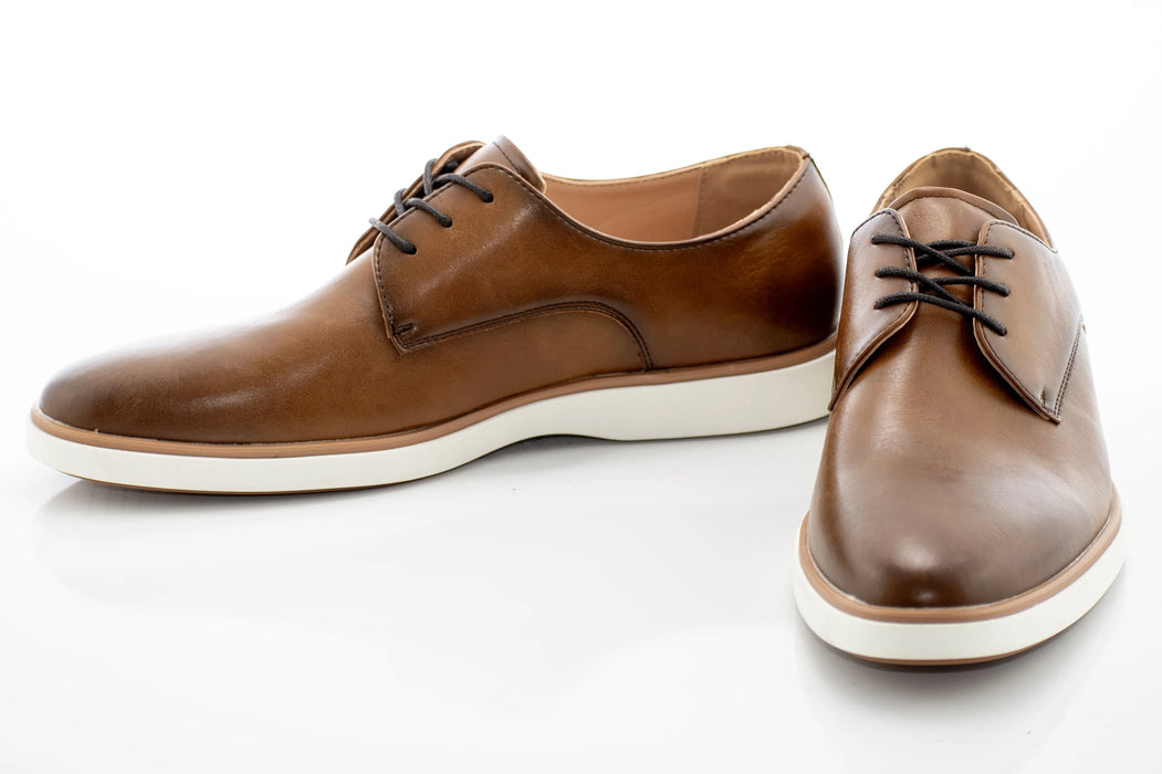 Cognac Hybrid Plain-Toe Derby