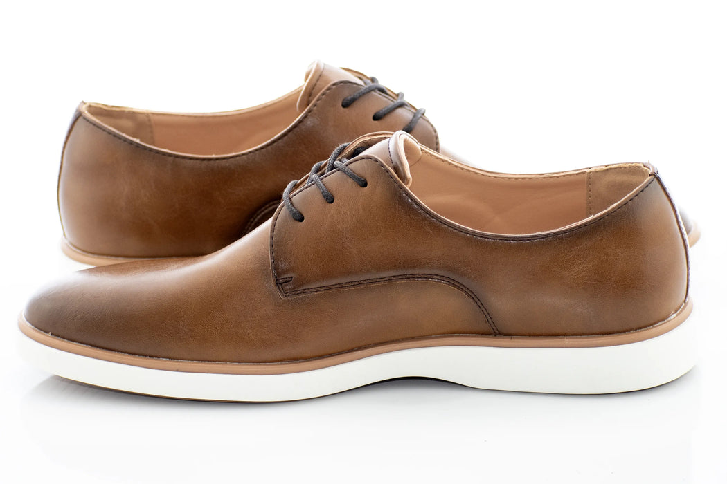 Cognac Hybrid Plain-Toe Derby