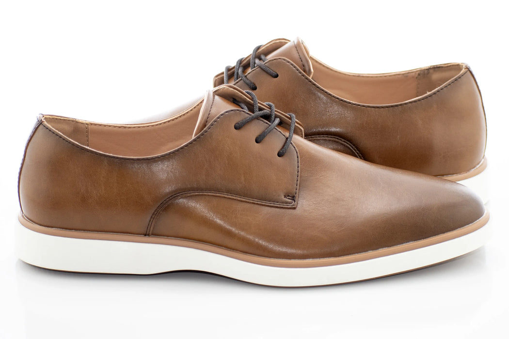 Cognac Hybrid Plain-Toe Derby