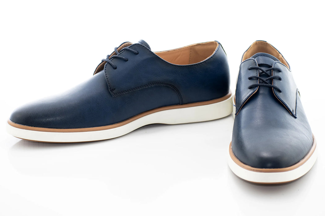 Navy Blue Hybrid Plain-Toe Derby