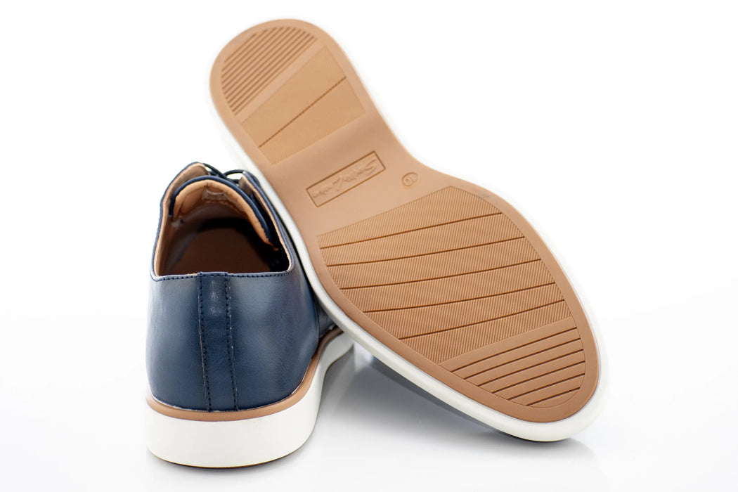 Navy Blue Hybrid Plain-Toe Derby