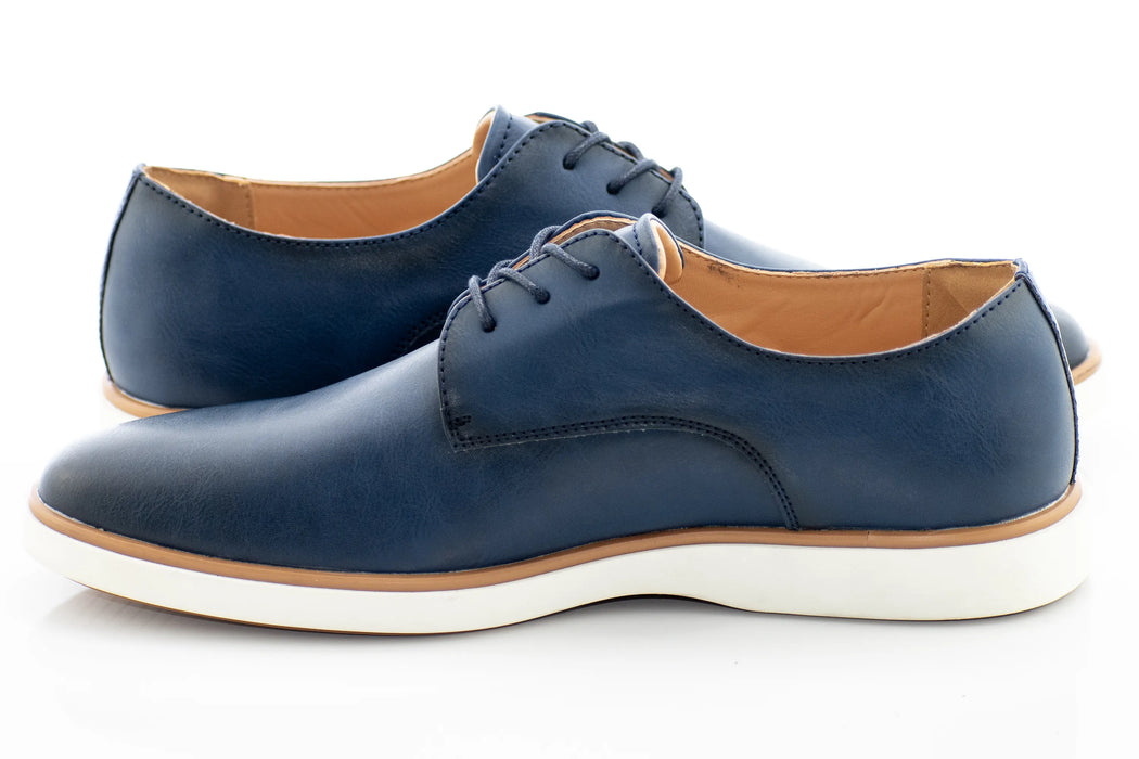 Navy Blue Hybrid Plain-Toe Derby