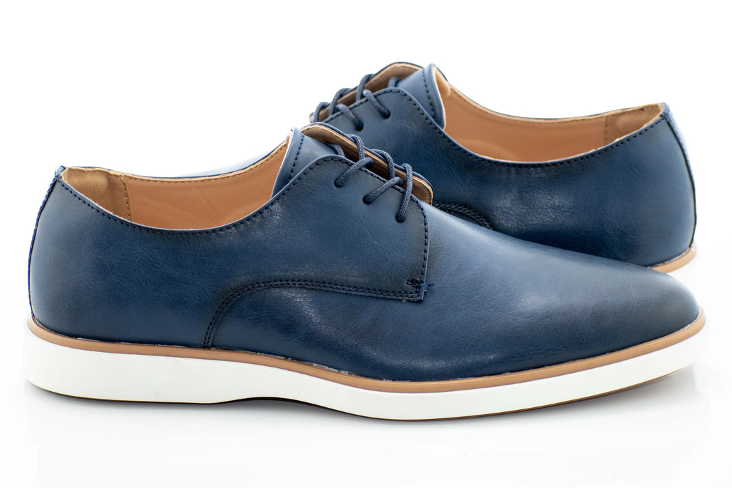 Navy Blue Hybrid Plain-Toe Derby