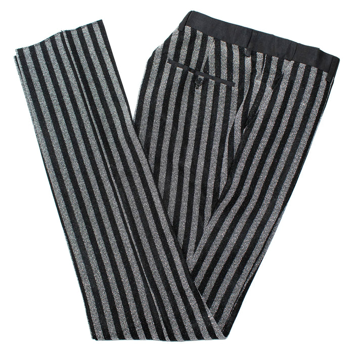 Men's Black And Silver Pinstripe Tuxedo