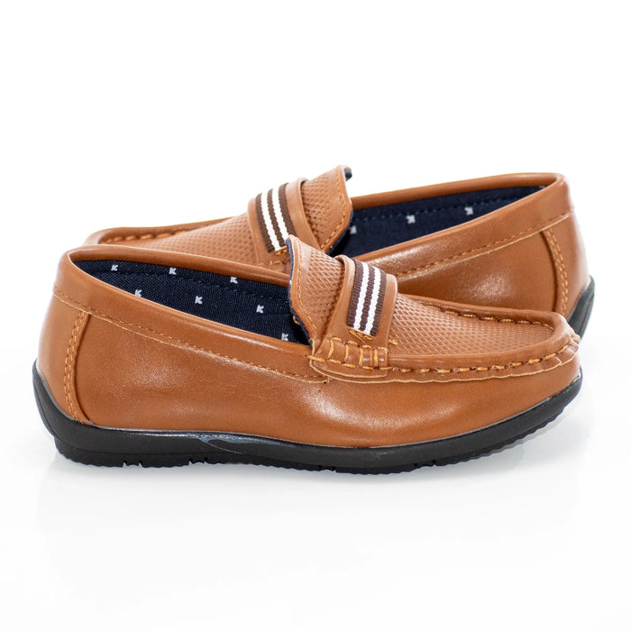 Kids' Light Brown Slip-On Dress Loafer Shoe
