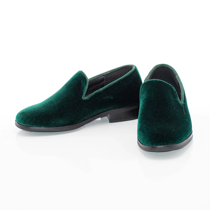 Kid's Green Velvet Dress Loafer